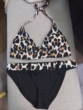Vintage Victorias Secret Leopard Print Bikini Set